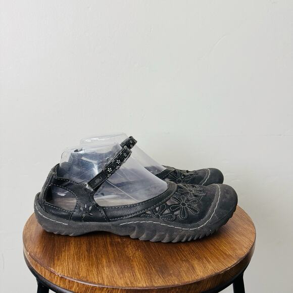 JBU Jambu Black Leather Wildflower Mary Jane Shoes Women’s Size 8.5 - Picture 4 of 10
